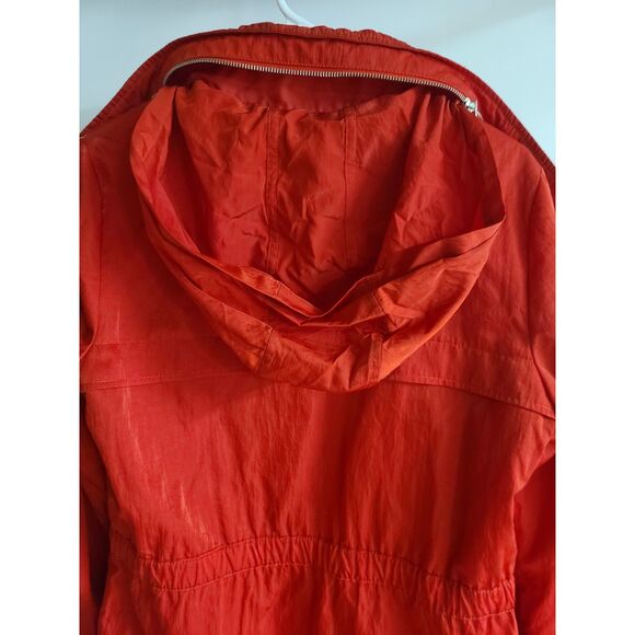 Karl Lagerfeld Red Windbreaker Lightweight Jacket Small Hidden Hoodie Zip - Picture 6 of 6